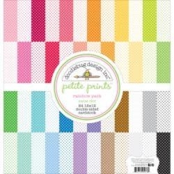 531418 Dooblebug Petite Swiss Dot Cardstock Rainbow 12"X12" 24/Pkg