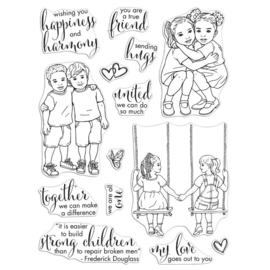 638645 Hero Arts Clear Stamps Kids United 6"X8"