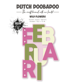 470.784.293 Dutch DooBaDoo Card-Art Planner stencil Februari