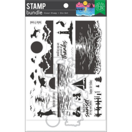 704473 Hero Arts Clear Stamp & Die Combo Stone Bridge HeroScape