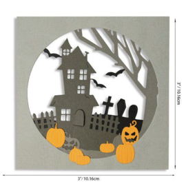 664587 Sizzix Thinlits Die Set - Haunted Hills 8PK Jennifer Ogborn