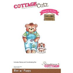 465467 CottageCutz Stamp & Die Set Ben With Puppy