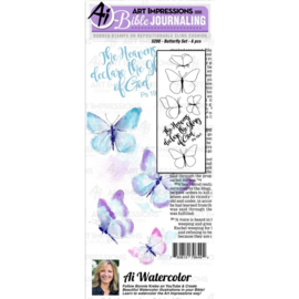 605048 Art Impressions Bible Journaling Watercolor Rubber Stamps Butterfly