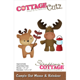 CC937 CottageCutz Dies Campin' Out Moose & Reindeer 1.8" To 2"