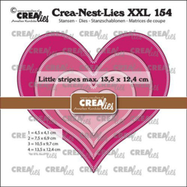 CLNestXXL154 Crealies Crea-Nest-Lies XXL Harten met kleine streepjes