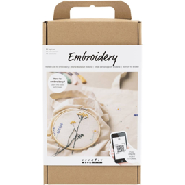 970851 Creativ Company Starter Hobbyset Borduurwerk, Bloemen