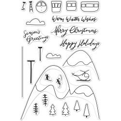 520946 Hero Arts Clear Stamps Ski Holiday 4"X6"