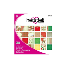 HCDP1-2129 Heartfelt Creations Double-Sided Paper Pad Festive Poinsettia 12"X12" 24/Pkg