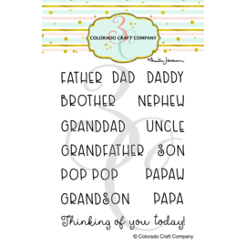 654869 Colorado Craft Company Clear Stamps For Dad Names-By Anita Jeram 3"X4"