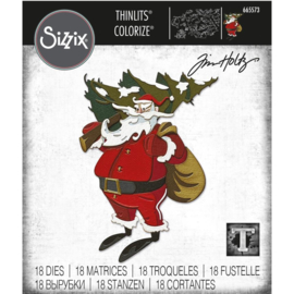 665573 Sizzix Thinlits Dies Woodland Santa Colorize By Tim Holtz 18/Pkg