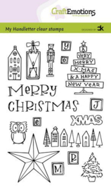 130501/2202 CraftEmotions clearstamps A6 - handletter - X-mas decorations 1 (Eng) Carla Kamphuis