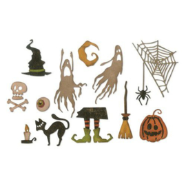 664209 Sizzix Thinlits Die Set 16PK Frightful Things  Tim Holtz