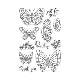 565899 Hero Arts Clear Stamps New Day Butterflies 4"X6"