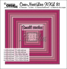 115634/0181 Crealies Crea-Nest-Lies XXL no 81 vierkanten -kleine gaatjes CLNestXXL81 13,5x13,5cm