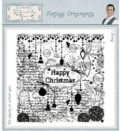 SYR024 Pre Cut Rubber Stamp Vintage Ornaments