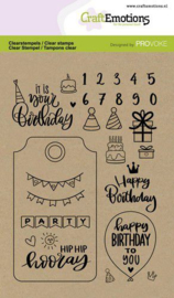 130501/2504 CraftEmotions clearstamps A6 Birthday Provoke