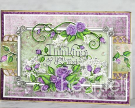 HCP31003 Heartfelt Creations Cling Rubber Stamp Set Stylish Rose Frame