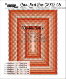 115634/0036 Crealies Dies Double Stitch Rectangle