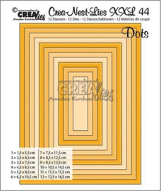 115634/0044 Crealies Dies XXL no. 44 Rechthoeken met stippen