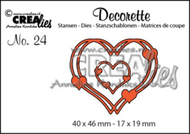 115634/0224 Crealies Decorette no. 24 verstrengelde harten 40x46-17x19mm