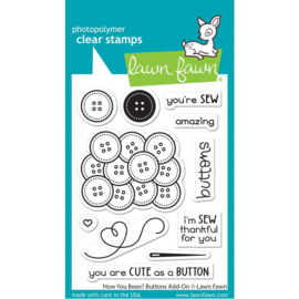 LF3063 Lawn Fawn Clear Stamps How You Bean? Buttons Add-On 3"X4"