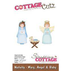 086113 CottageCutz Dies Mary, Angel & Baby 1" To 2.2"