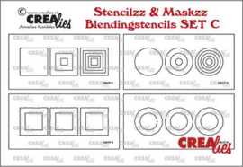 CLSTMBLSETC Crealies Stencilzz/Maskzz 4x Slimline glad en ruwe randen