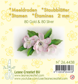 264438 Leane Creatief Meeldraden Matt & Pearl Gold & Silver