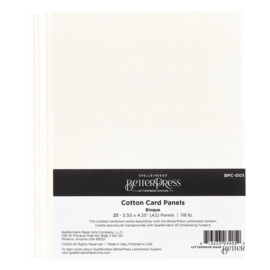 BPC003 Spellbinders BetterPress Letterpress A2 Cotton Card Panels Bisque 25/Sheets