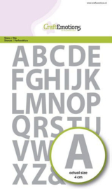 115633/1553 CraftEmotions Die - alfabet hoofdletters basic Card
