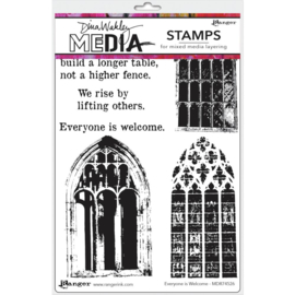 638848 Dina Wakley Media Cling Stamps Everyone Is Welcome Girls 6"X9"