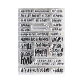 EC-CS192 Elizabeth Craft Clear Stamps Vacay Phrases