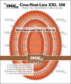 CLNestXXL152 Crealies Crea-Nest-Lies XXL Ovalen met golfrandje