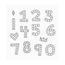 MSTN004 My Favorite Things Clear Stamps Hip Hip Yay Numbers  4"X4"