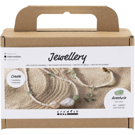 977679 Creativ Company Mini Hobbyset Sieraden, Aventurijn ketting en armband