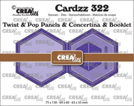CLCZ322 Crealies Cardzz Twist & Pop A2 - boekje zeshoek