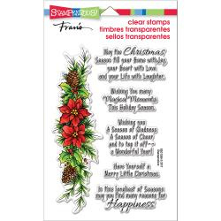 018219 Stampendous Perfectly Clear Stamps Poinsettia Wishes 7.25"X4.625"