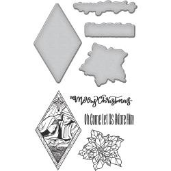 SBS091 Spellbinders Stamp & Die Set Nativity Ornaments By Stephanie Low