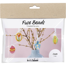 977597 Creativ Company Mini Hobbyset Strijkkralen, Hangende eierdecoraties, diverse kleuren