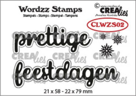 CLWZS02 Crealies Clearstamp Wordzz prettige feestdagen