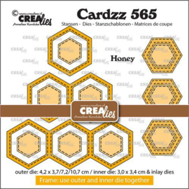 CLCZ565 Crealies Cardzz Frame & Inlay 3x Honey
