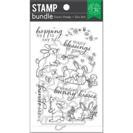 704467 Hero Arts Clear Stamp & Die Combo Spring Bunny