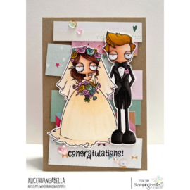 653979 Stamping Bella Cling Stamps Oddball Bride & Groom