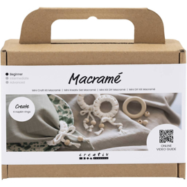 977627 Creativ Company Mini Hobbyset Macramé, Servetring, off white