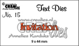 115634/3315 Crealies tekststans (Eng) nr. 15 Invitation