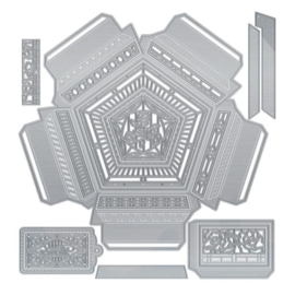 4118E Tonic Studios Dimensions die set crystal container Pentagon base