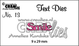 115634/3313 Crealies tekststans (Eng) nr. 13 Smile