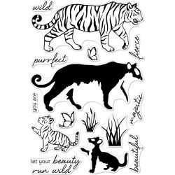048847 Hero Arts Clear Stamps Color Layering Bengal Tigers 4"X6"