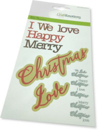 115633/0537 CraftEmotions Die - tekst Christmas Love Card