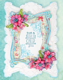 HCPC3976 Heartfelt Creations Cling Rubber Stamp Set Curvy Floral Frame